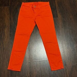 J Brand Women's Bright Orange Skinny Capri Jeans 28